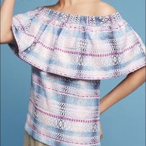☀️ Anthropologie Koch boatneck/peasant top